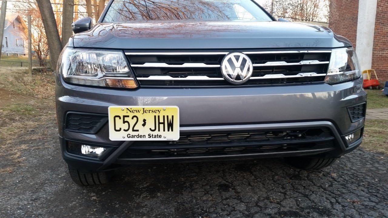 NO Holes License Plate Bracket for VW Tiguan 2018-2021 (GEN2) No Drill Tow Hook License Plate Mount