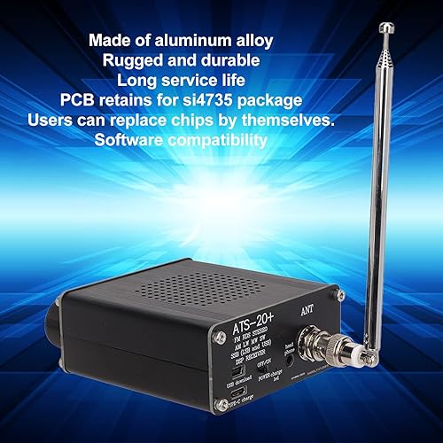 Miniatura 2 de ATS 20+ Receptor de radio de banda completa FM AM MW SW y SSB LSB USB, radio portátil de mano con altavoz, antena, para acampar al aire libre en casa