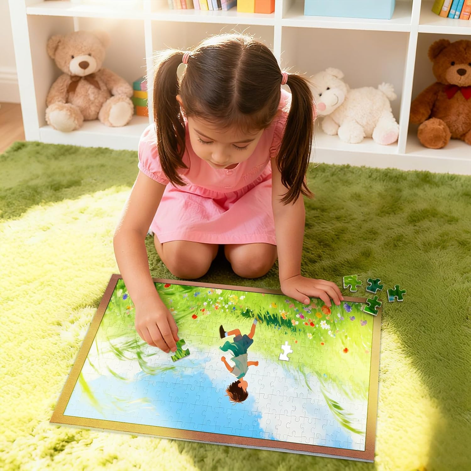 HEMOTON Jigsaw Puzzle Mat, Portable Puzzle Board, Non-Slip Surface, Foldable for Easy Storage, Felt Puzzle Pad, Up to 1000 Pieces, 31.44" x 23.58", 9 mm Thickness (Extra Large)