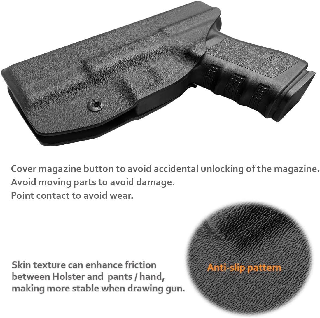 POLE.CRAFT IWB Kydex Holster Optics Cut Fits: Glock 19 MOS 19X 25 44 45 (Gen 1-5) & Glock 23 32 (Gen 3 4) - Glock 17 (Gen 1-5) / Glock 22 Glock 31 (Gen 3-4) Pistol - Inside Waistband Accessories