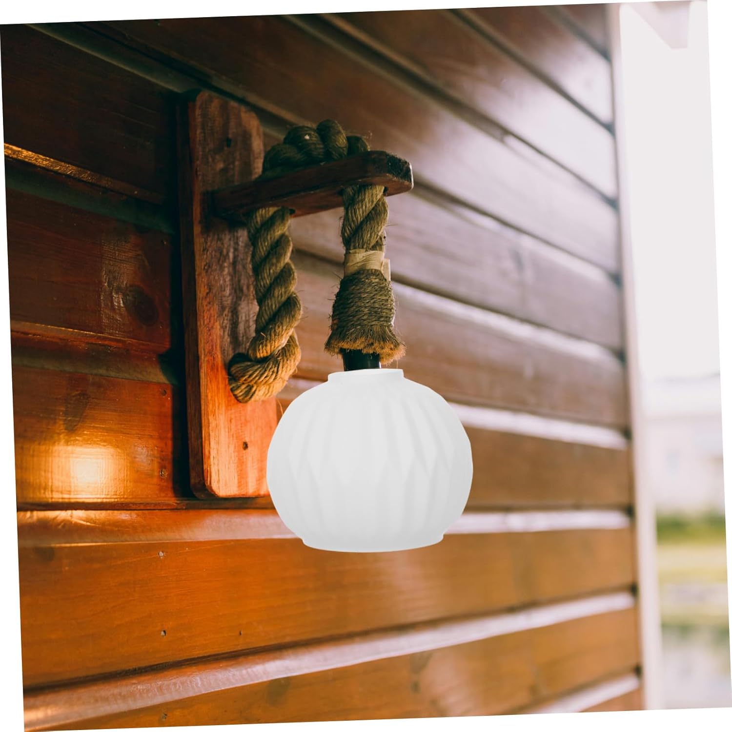 jojofuny Glass Lamp Shade Replacement: 180mm Striped Pendant Light Cover for E27 Bulbs - Soft Lighting Globe for Modern Living Room Bedroom Decor
