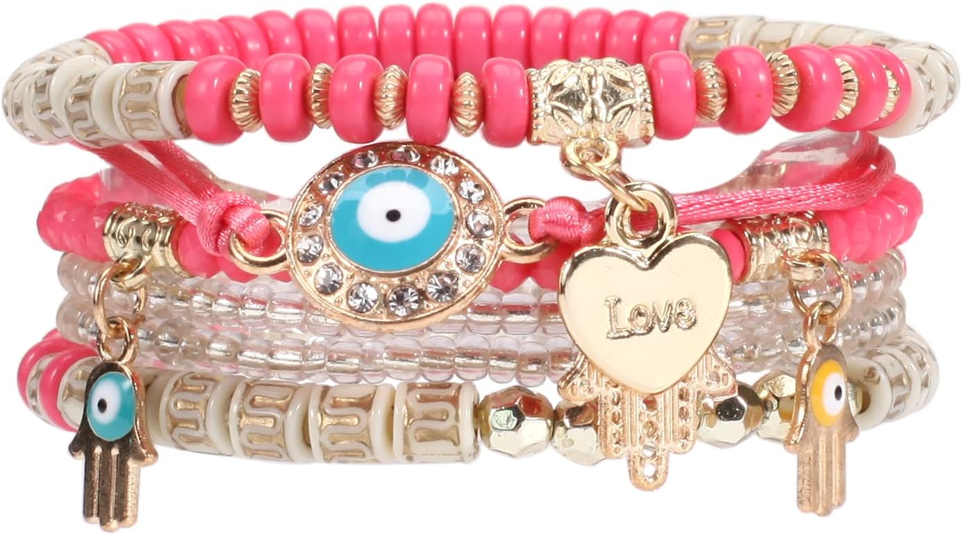 Bracelets Bohe Multilayer Chain Tassel Stackable Charm Stretch Statement Bracelet Set image 2