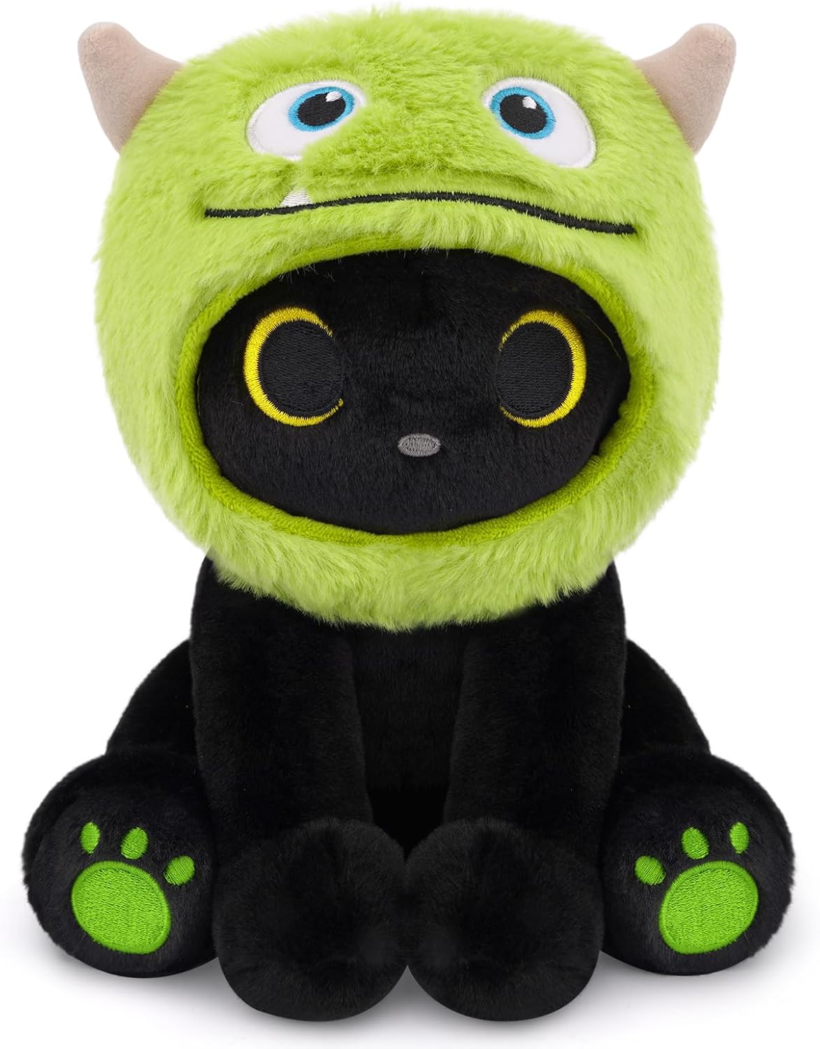 Black Cat Plush Holding Red Apple - Teacher Appreciation Gift 8inch Cute Stuffed Cat Plushie, Soft Stuffed Animal Toy for Kids, Creative Fruit Food Plush