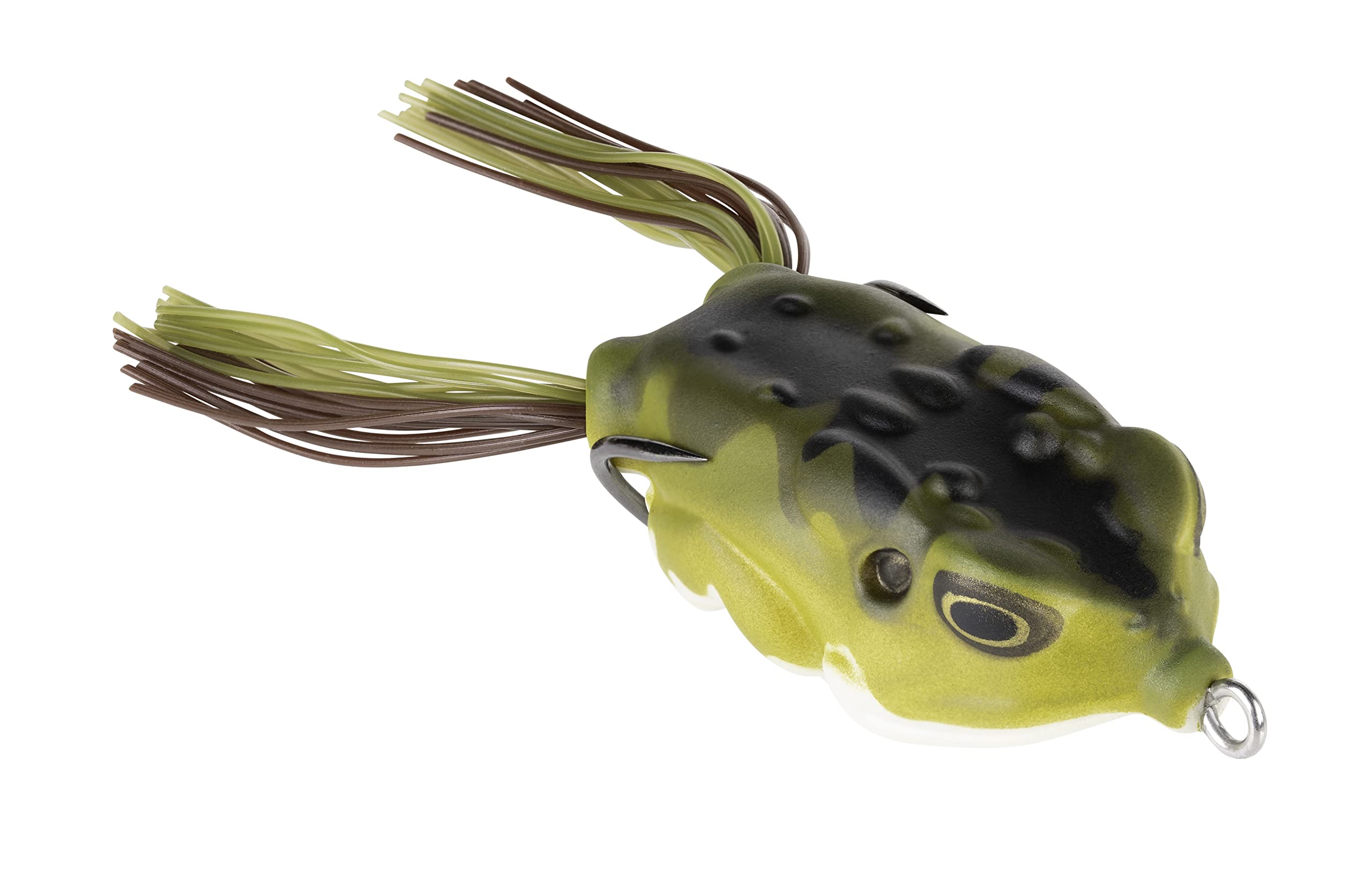 LUNKERHUNT Frog Lure with Short Skirts | Compact Frog Top Water Bass Fishing Lures | Compact Body, Weedless Hooks, Soft Hollow Body Freshwater Fishing Bait for Trout, Pike(Toad)