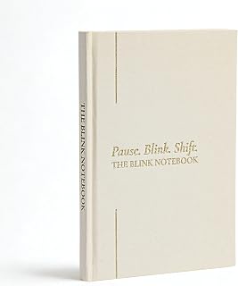 Premium Linen Mindfulness & Reflection Journal | Dotted Notebook with Pocket, Lay-Flat Binding, Beige Linen Cover and Gold Foil Stamped | A Thoughtful Gift for Self-Growth & Intentional Living | The Blink Notebook by BlinkGood