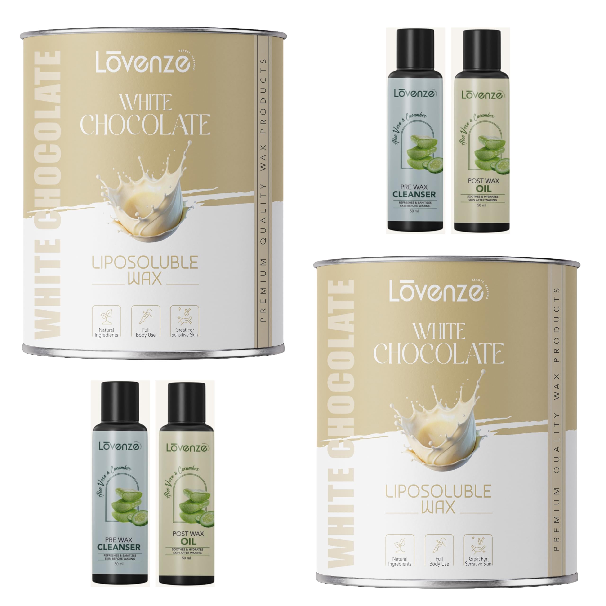 Lovenze Professional Liposoluble White chocolate Wax, Normal Skin
