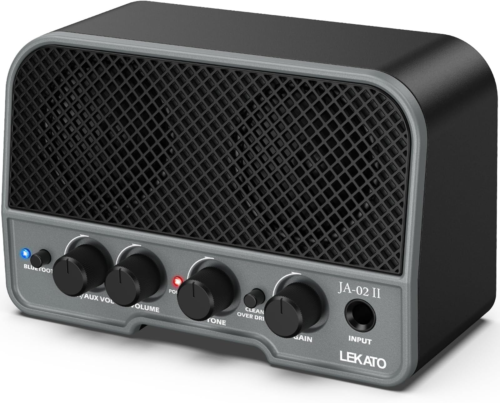 LEKATO Mini Guitar Amp Rechargeable Electric Guitar Amplifer 5W, Clean/Overdrive Channels,Portable Small Amp for Guitarist Practice,Black