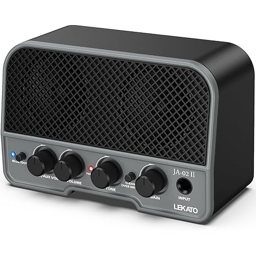 LEKATO Mini Guitar Amp Rechargeable Electric Guitar Amplifer 5W, Clean/Overdrive Channels,Portable Small Amp for Guitarist Practice,Black