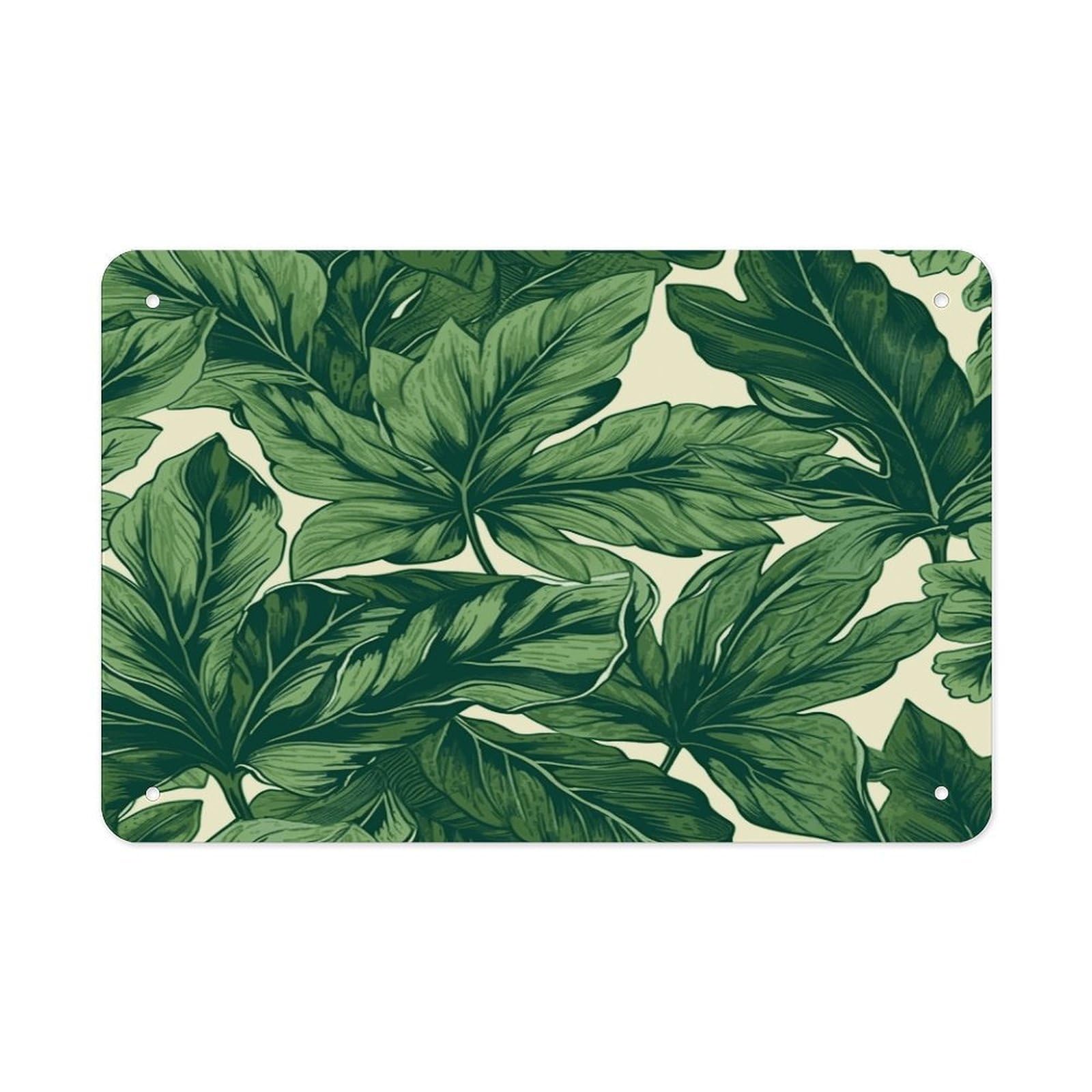Fekiloot Style Green Foliage Botanical Metal Signs Wall Art Tin Sign