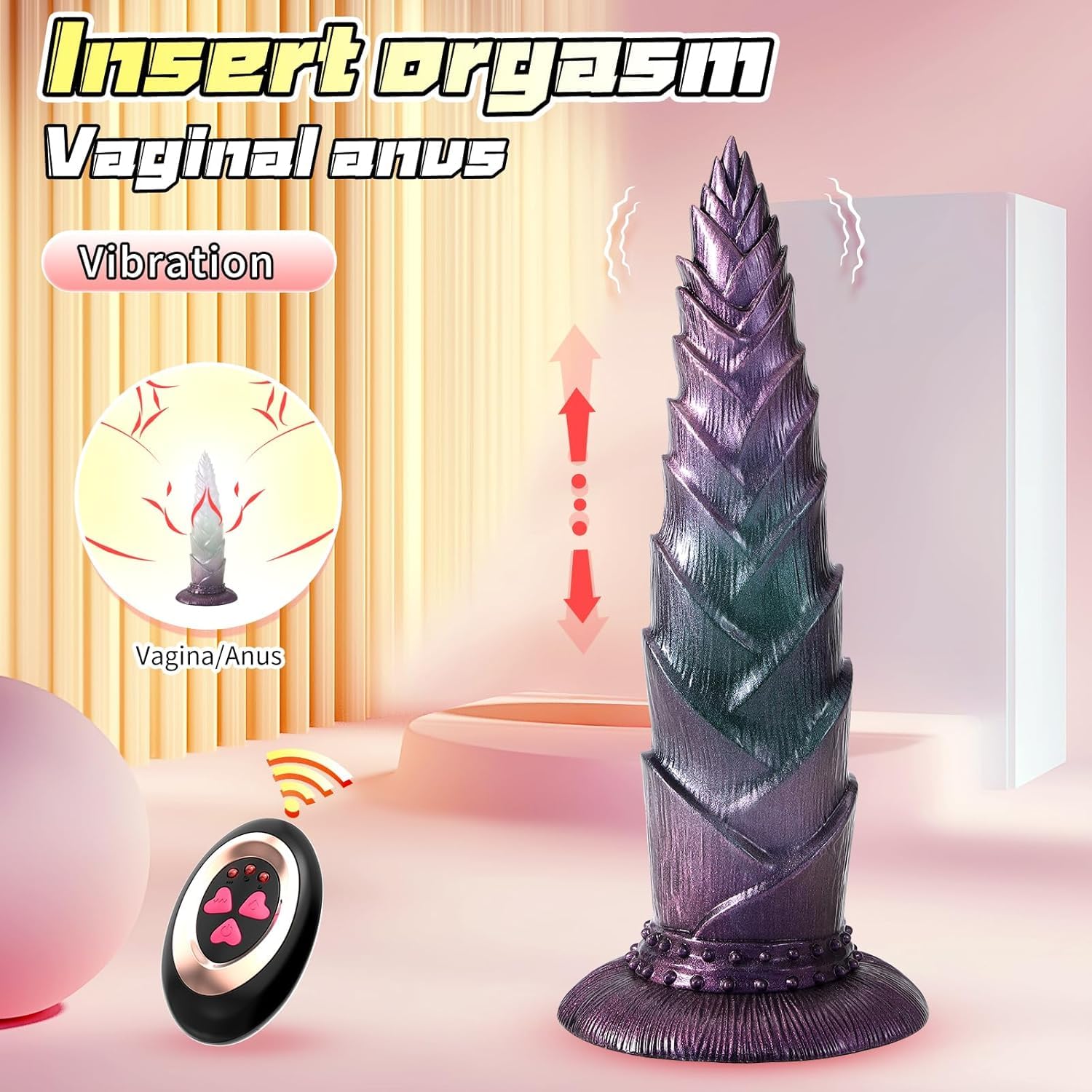 Analvibratoren für Mann und Frau Dildo mit Stoßfunktion, Anal Vibrator mit 7 Vibration & 7 Stoßmodi & Heizfunktion, Prostata Stimulation Männer Analplug mit Saugnapf & Fernbedienung