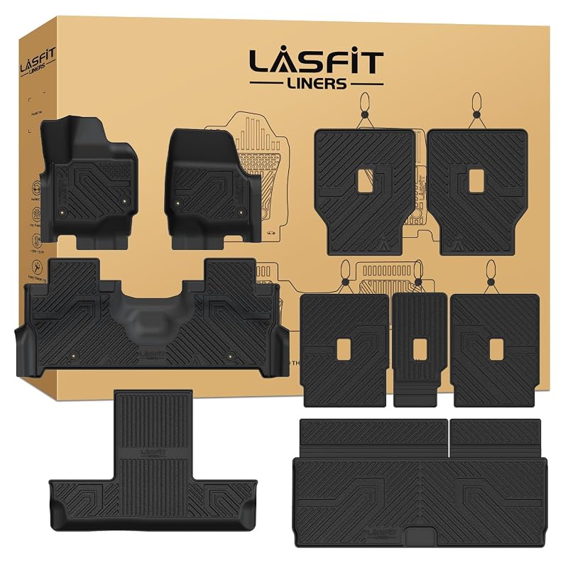 Kit de tapetes automotivos em TPE para Ford Expedition Standard 7 lugares 2025 a 2027 LASFIT XS-FD37A, 6 peças