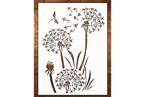 Dandelion Stencil: Unleash Creativity with Large 12x16 Inch Reusable Art for Painting and Decor