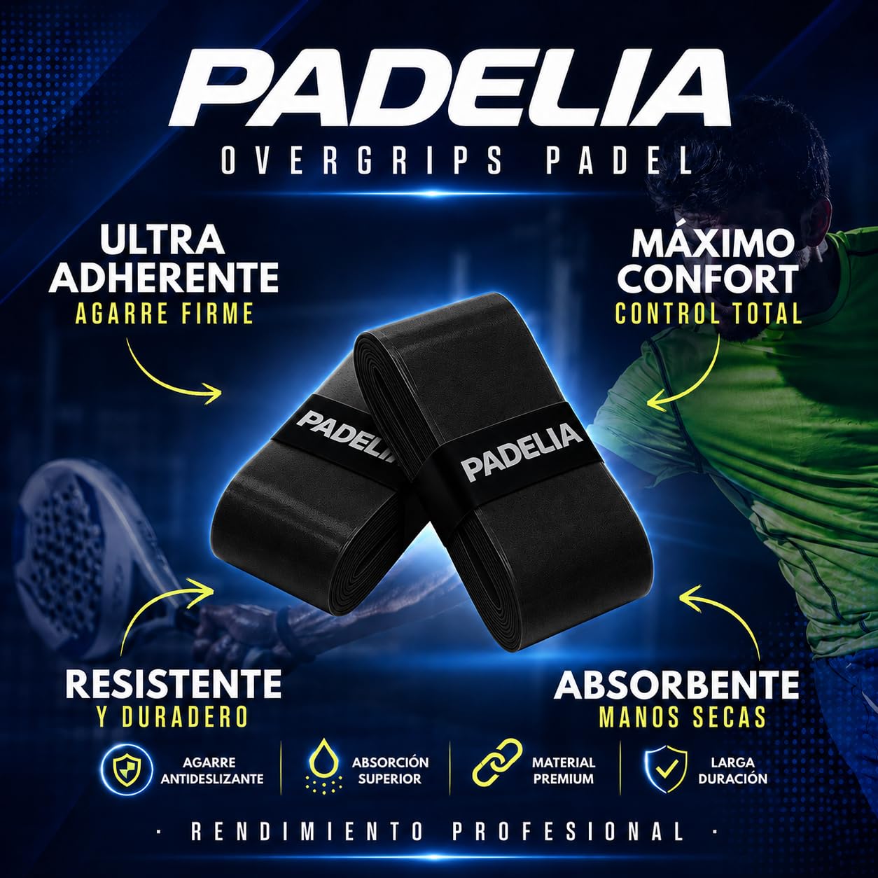 Overgrips Padel Ultra Adherentes Grip Absorbente Overgrip Resistente Pack 6 Unidades