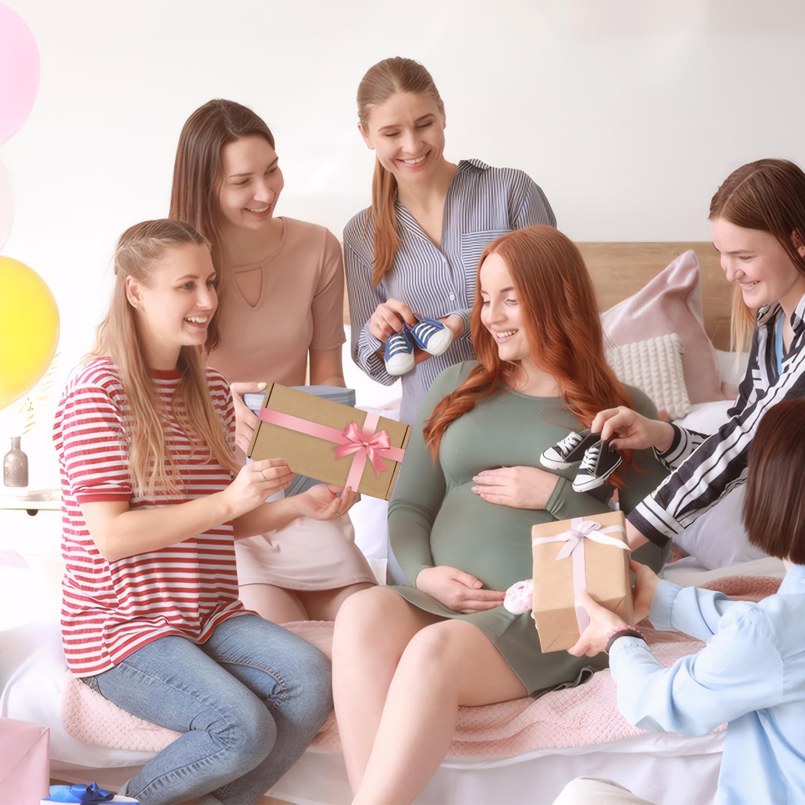 Coffret Cadeau Naissance Bébé, Doudou Lapin pour Fille et Garcon, Cadeaux pour Nouveaux avec Bavoir, Bandana, Brosse, Chaussettes, Carte Etape, Kaki