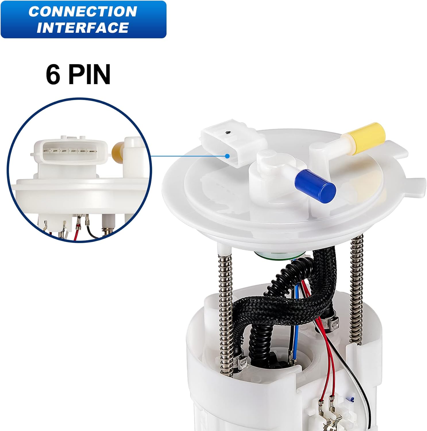 Fuel Pump Assembly Compatible with Nissan Altima Maxima 2013-2018, 2.5L 3.5L, with Sending Unit, Replaces SP4090M E9183M, with 6-Pin Connector