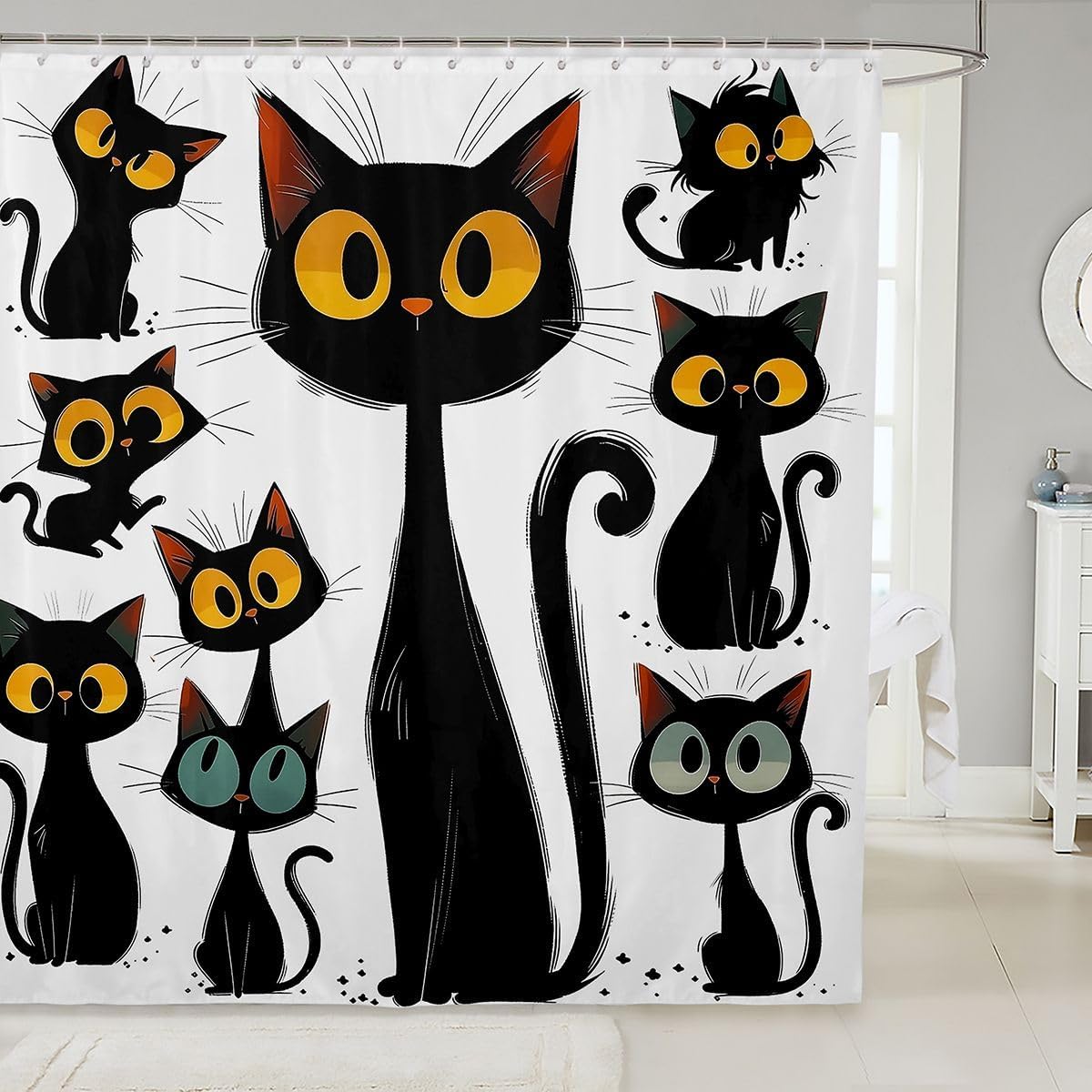 Feelyou Leopard Print Fabric Shower Curtain Safari Cheetah Print Decor Bath Curtain Brown Wild Animal Bathroom Shower Curtain Set with 12 Hooks Waterproof Polyester 72" Wx78 L
