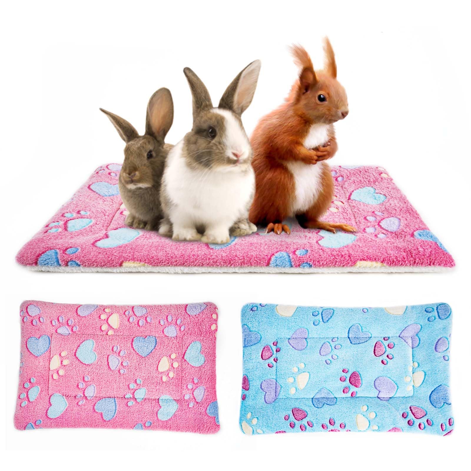 2 Tappetini In Pile Super Morbidi Per Conigli E Porcellini D'India - Cuscinetti Lavabili Per Riposo E Pipì - Foto 4