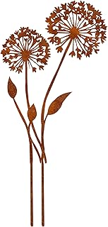 Rost Pusteblume Gartenstecker, Gartenzaubereien Gartensteckers Pusteblume,aus Metall Gartenfigur in Rostoptik Gartendeko