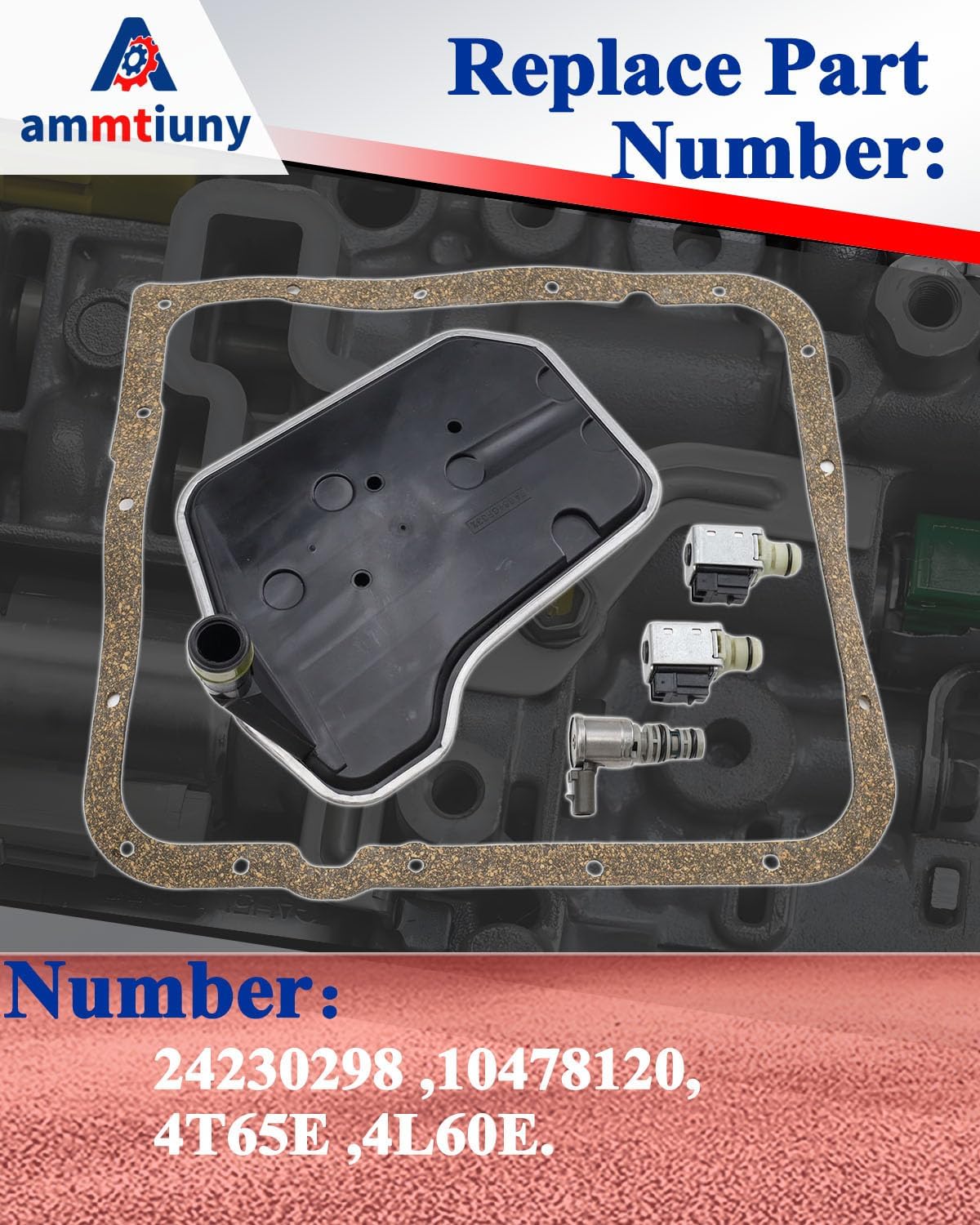 Transmission Shift Valve W/TCC & PWM Downshift Shift A&B Solenoid With Filter Kit Compatible With 1993-1997 GM Transmission Replace Part Number 24230298 10478120 4T65E 4L60E