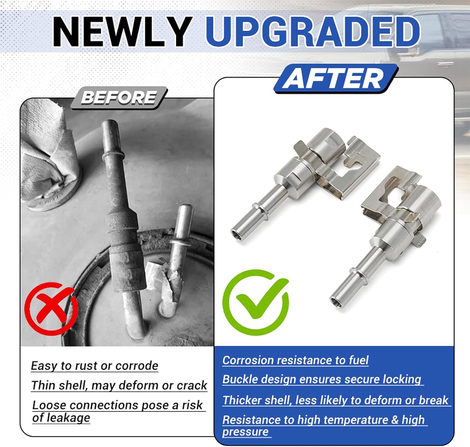 2PCS Fuel Pump Line Return Check Valve Connector Set for Ford F150 F250 F350 1990-1991, Fuel Return Line Check Valve Replacement 1L3Z-9J274-BA, F3TZ-9J274-B