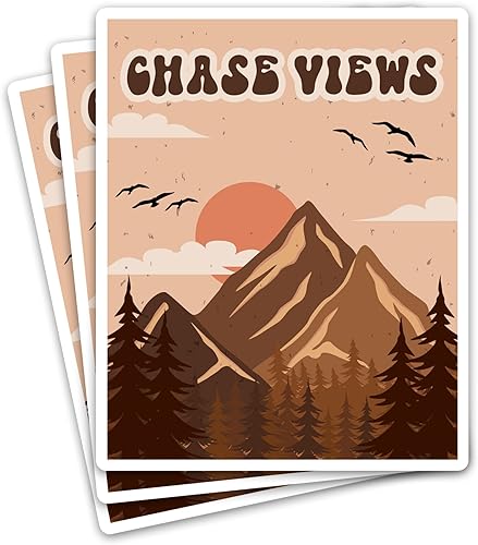 ZURRAM 3 calcomanías de vinilo impermeable con texto en inglés «The Great Outdoors » de 3 pulgadas para viajes y aventuras, calcomanías de Chase