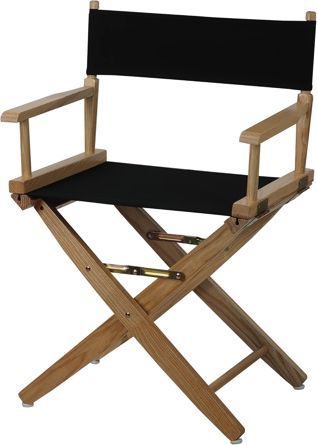 American Trails Extra-Wide Premium Directors Chair 18" H Classic Height Natural Frame Black Canvas
