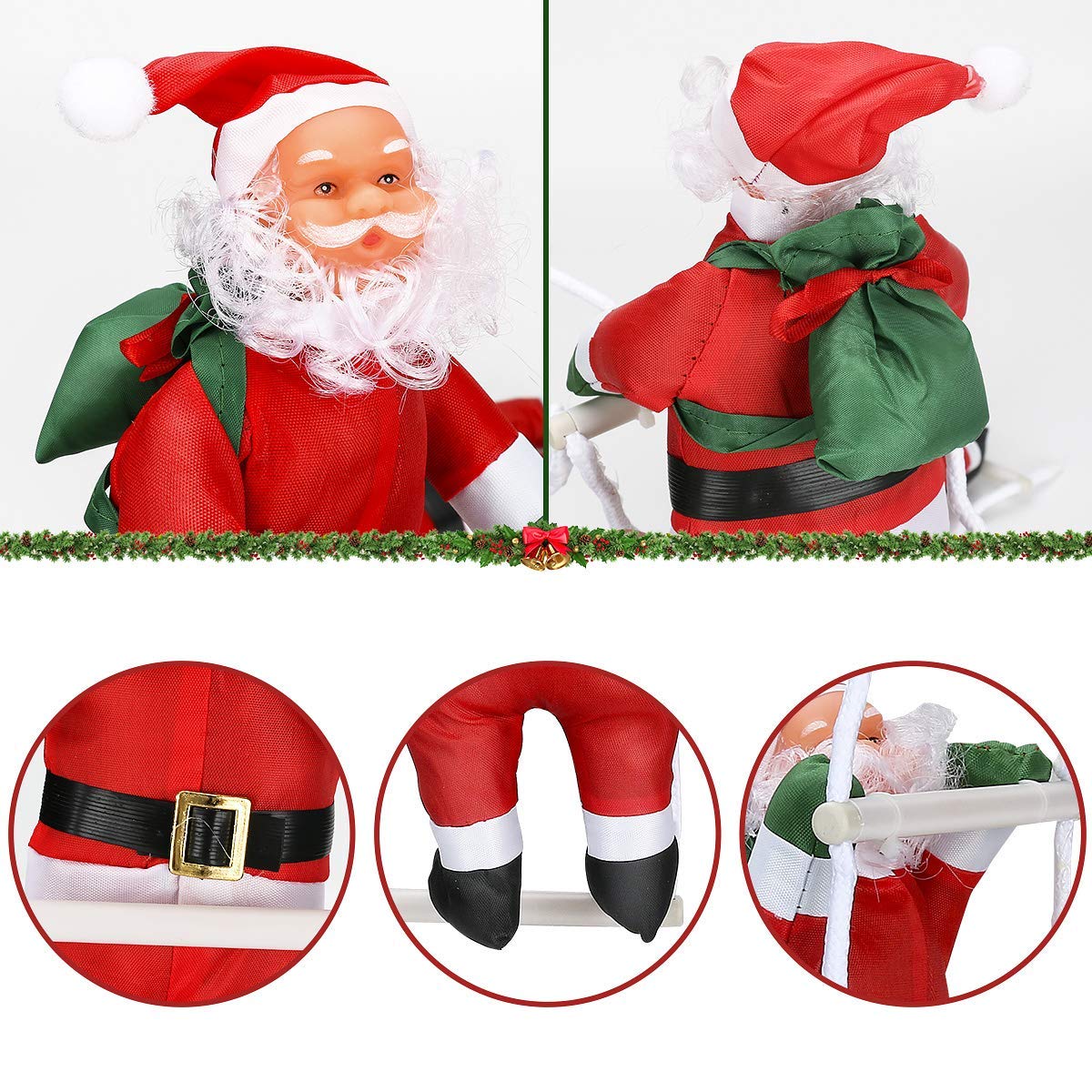 Amazon.co.jp: SYANG はしごサンタクロース クリスマス飾り サンタ