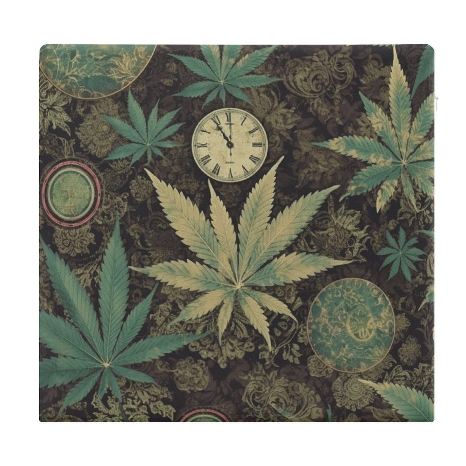 FekiLoot - Marijuana Chair Cushion Square with Memory Foam, Non Slip Comfortable Meditation Floor Cushion for Kitchen Dining Office Chairs 15x13.8 Inch