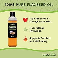 Vista 7 de GreenIVe Aceite de semilla de lino cultivado orgánicamente100% puro, prensado en frío, ácidos grasos omega veganos altos (8 onzas líquidas)