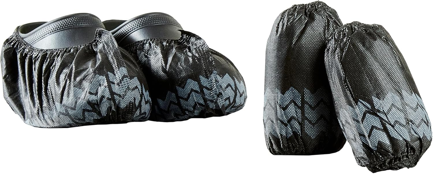 Restaurantware-Clean Tek Professional 15.5 x 6 Inch Disposable Shoe Covers,100 No-Slip Shoe Guards-Durable,Protects Floors & Carpets, One Size Fits Most, Black Polypropylene Disposable Booties