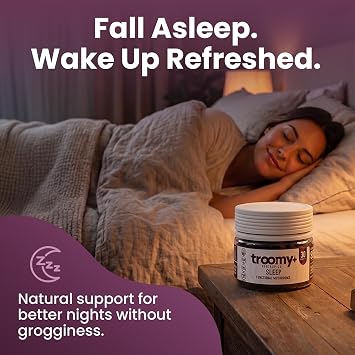 Troomy Sleep Gummies for Adults and Kids, Great Tasting Black Raspberry, Red Reishi Mushroom, Easy Restful Natural Sleep Aid, 30 Count