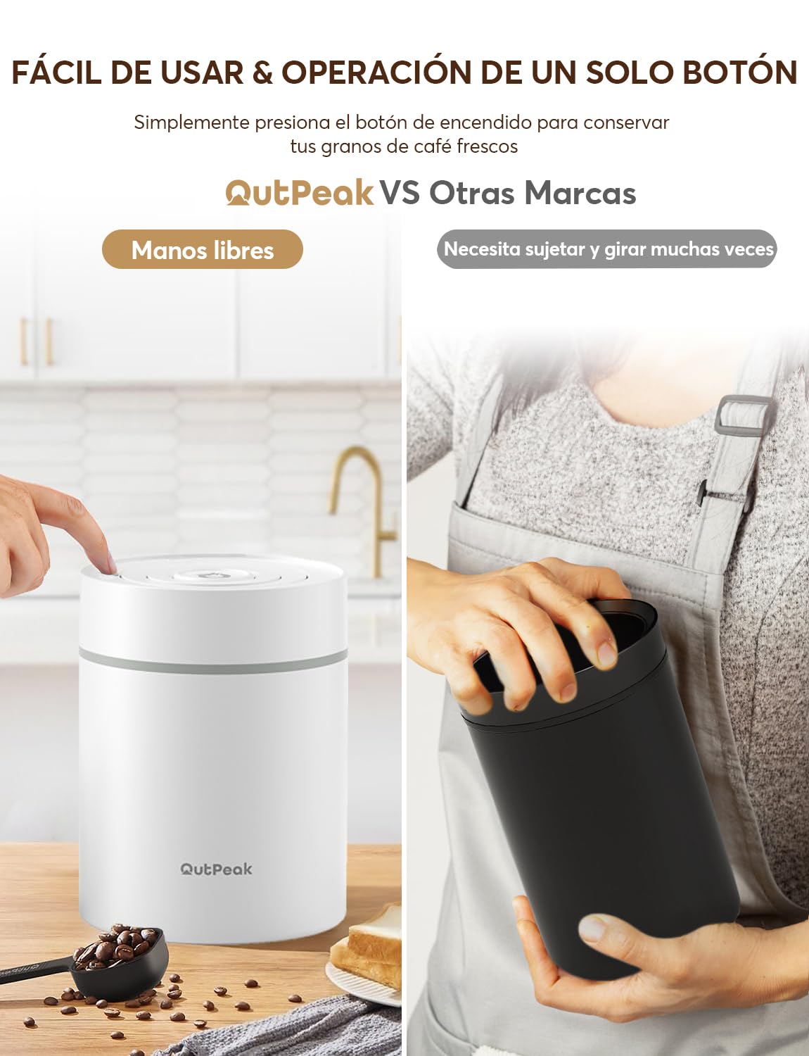 Neo 2024 Kilo - Recipiente de café al vacío automático, capacidad de 1.5 L para 17.6 onzas de granos de café, operación con un botón, recipiente de almacenamiento de café de acero inoxidable para