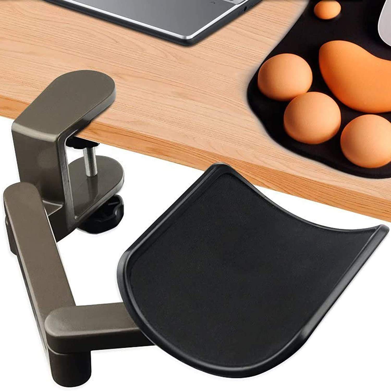 Reposamuñecas,Ordenador Apoyabrazos para,ergonómico Brazo Articulado Soporte Aleación De Aluminio Ordenador Apoyabrazos, Long Arm Soporte, Flexible Y Libremente Ajustable(Gris)