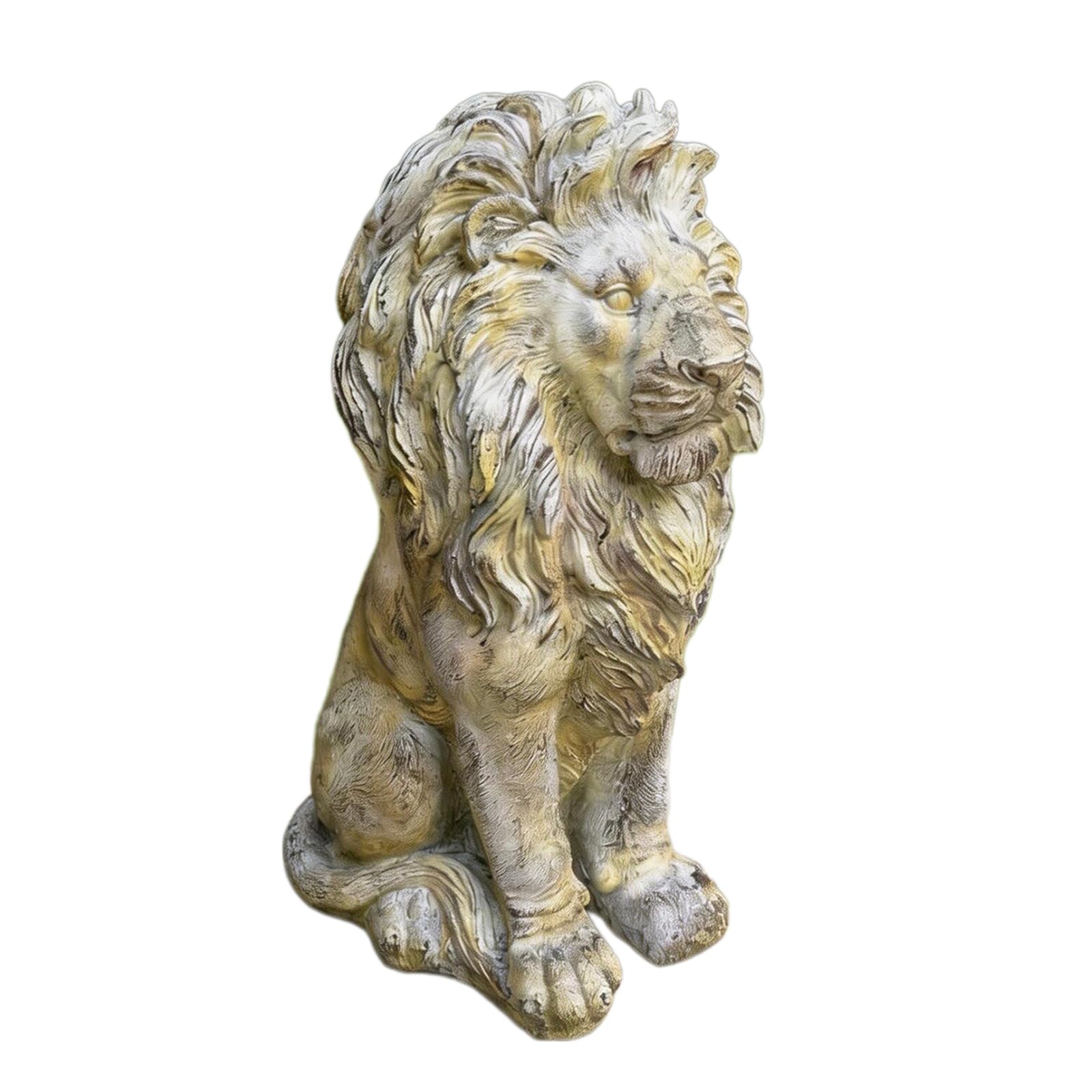 24.4" Tall Outdoor Lion Statue Decor for Villa Entrances and Courtyards