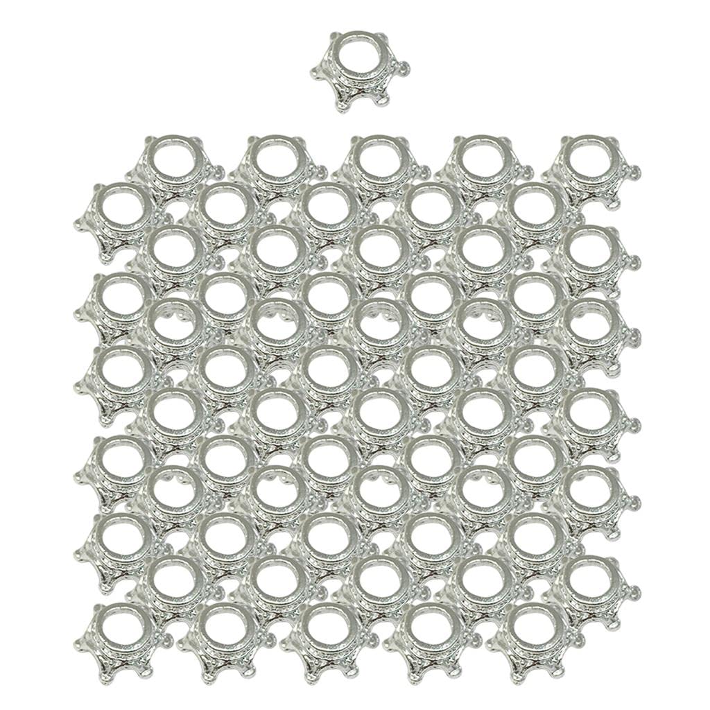 MYADDICTION 50pcs Crown Charms Beads for Jewelry Making Necklace Earrings Silver Crafts | Beads & Jewelry Making | Charms & Pendants-image-34