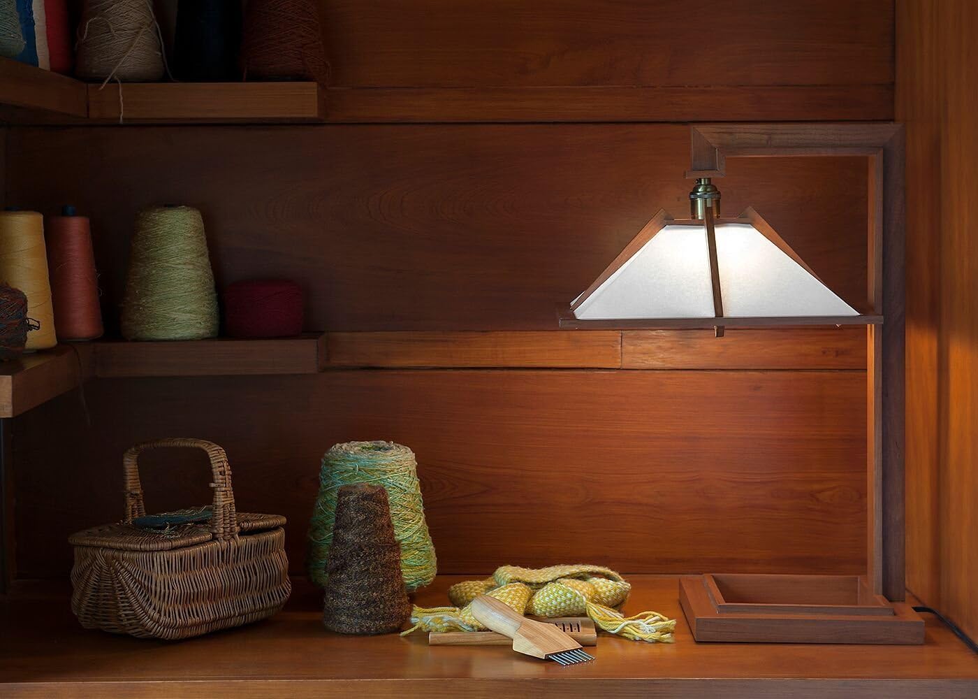 Taliesin 1 Table Lamp - Cherry Wood