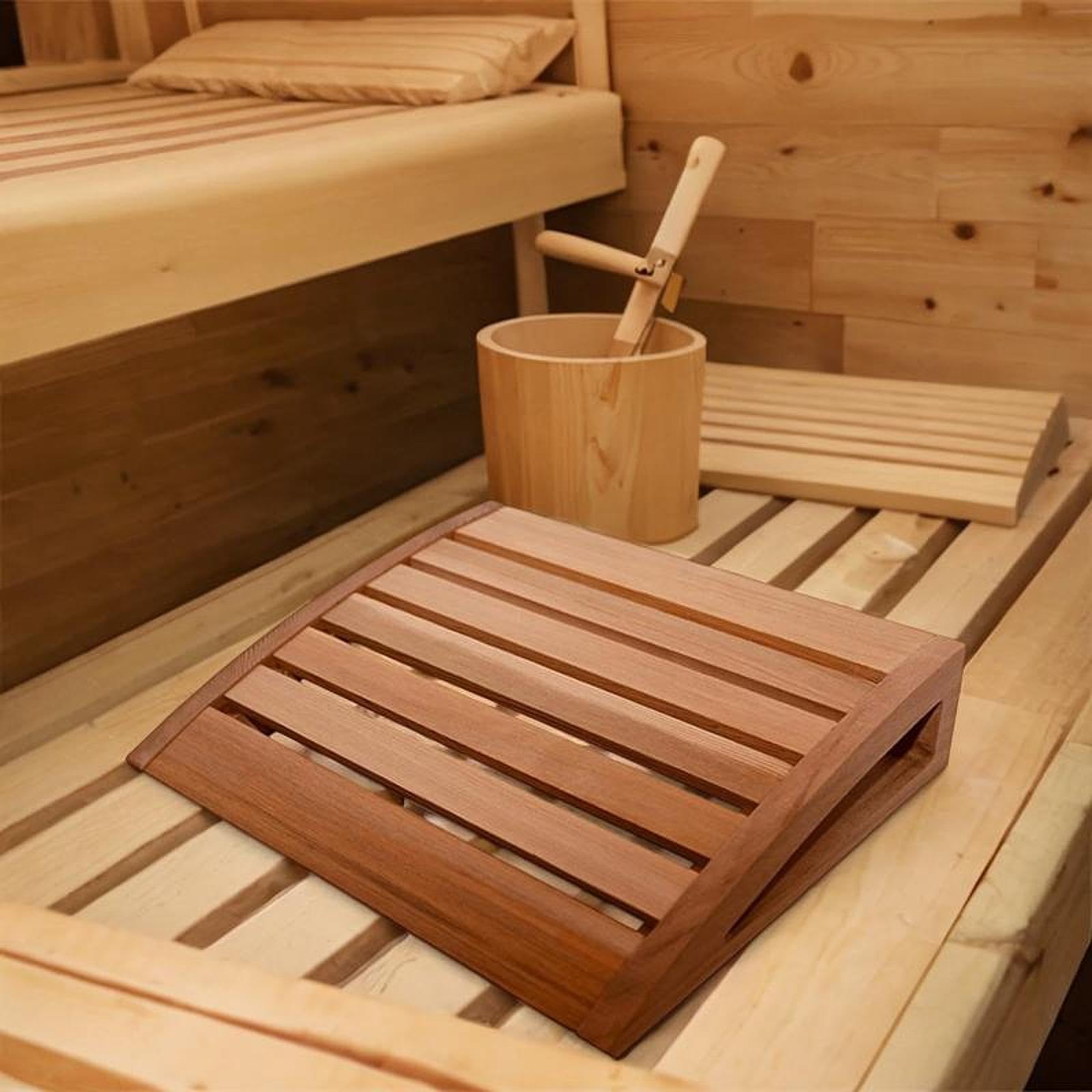 LOVIVER Appuie-tête de Sauna en Bois, Oreiller Cervical Ergonomique