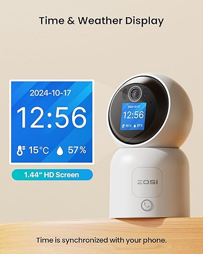 Miniatura 6 de ZOSI Cámara de seguridad de video de 2 vías de 4 MP, C519M 360 View Baby  Pet Dog Monitor, 2.5K Plug-in 2.4G5G WiFi Cámara inteligente para