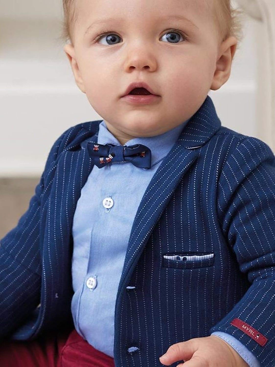 Mayoral L/s Shirt and Bowtie for Baby-Boys Lightblue