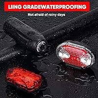 Vista 3 de Luces de bicicleta, superbrillantes con faros delanteros y traseros, luces de bicicleta para conducción nocturna con liberación rápida, juego