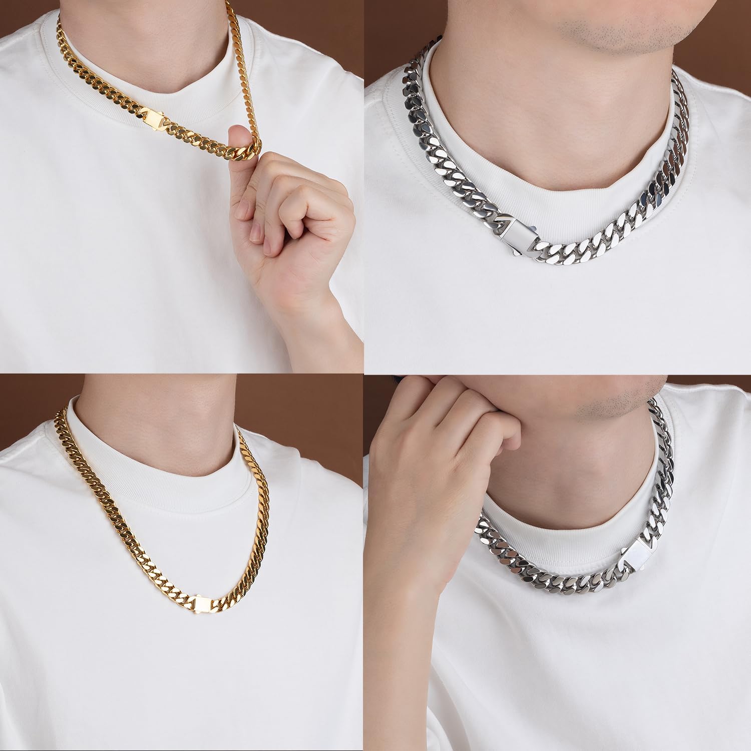 Cuban Link Chain for Men and Women-18K Gold-Plated Miami Cuban Chain Necklace, 9/11/13mm Width, 20/22/24 Inch Length, No Tarnish& Durable Hip Hop Jewelry. - Image 7