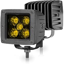 Amber LED Cube Lights, Niwaker 2Pcs 3 Inch 100W CREE LED Pods Spot Ditch Light Bar Off Road Driving Lights LED Work Light Waterproof Yellow Fog Lights for Truck Pickup SUV ATV UTV Boat Front Bumper