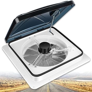 6-Speed Reversible RV Roof Vent Fan, 12V Quiet Ventilation