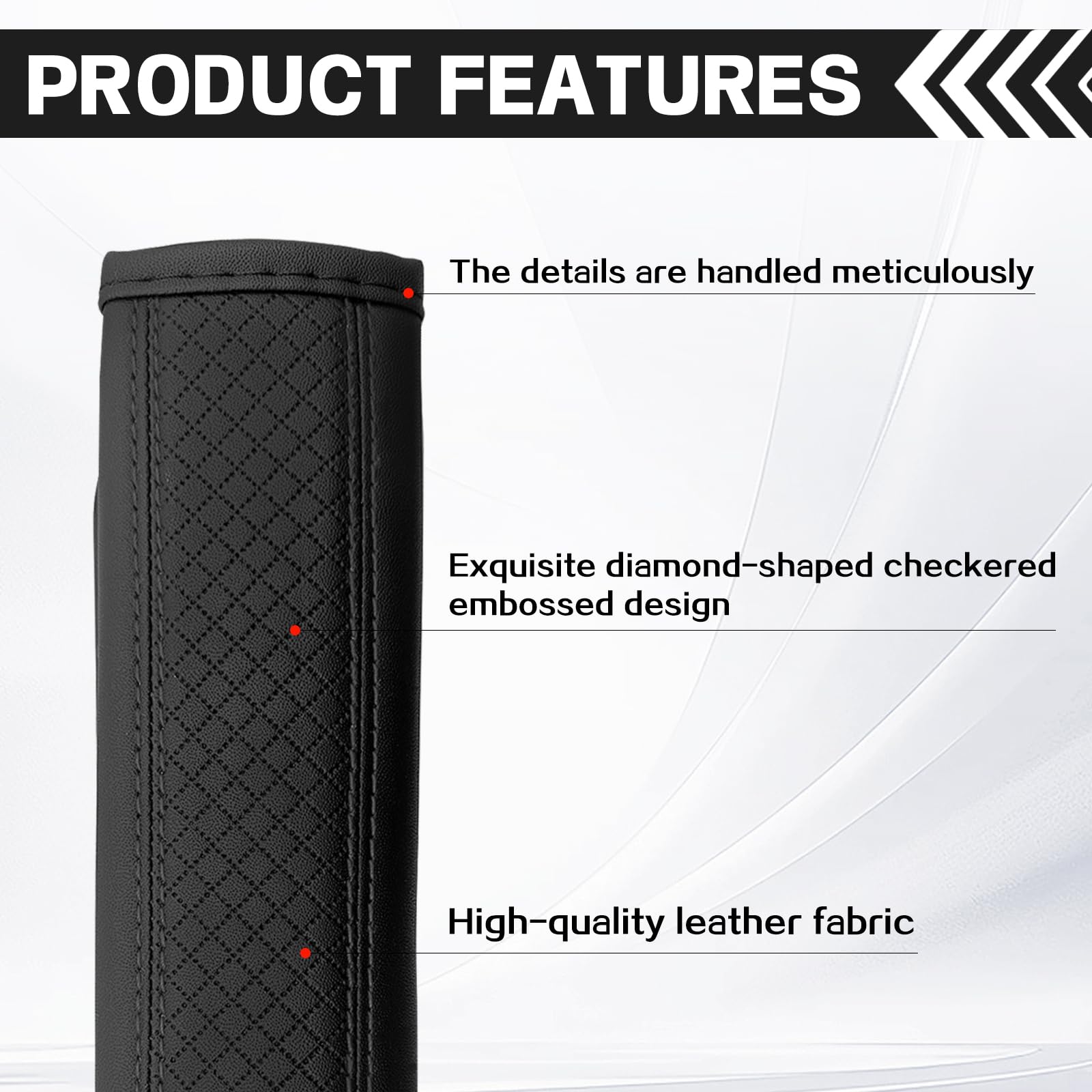2 fundas universales de cuero para cinturón de seguridad con acolchado transpirable para protección de hombro y cuello y conducción cómoda, almohadillas suaves para correa de coche, accesorios