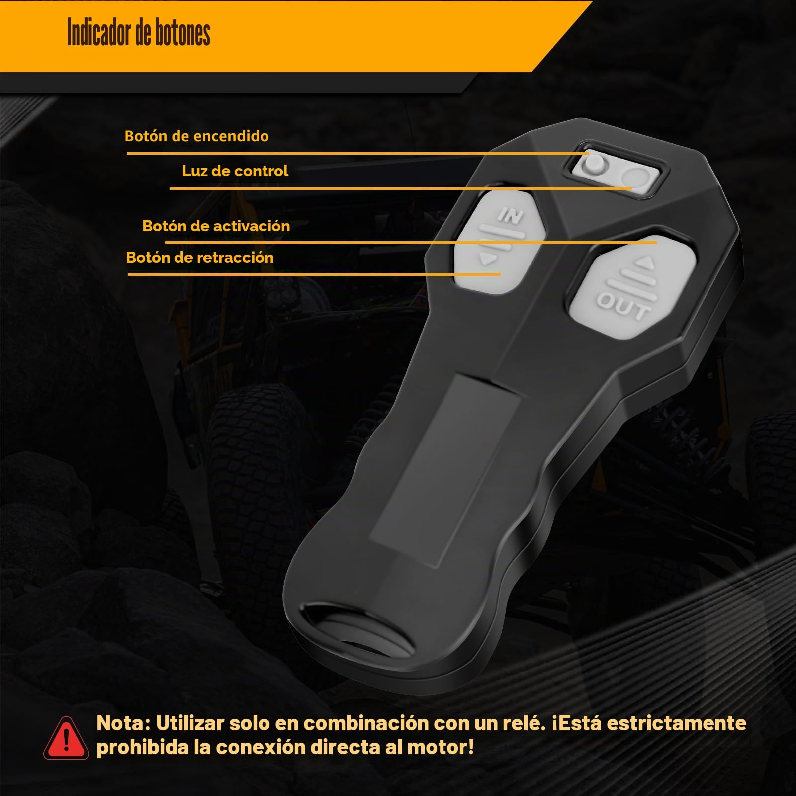 Winch Remote Control Kit, Universal Inalámbrico Cabrestante Mando a distancia Set con 2 mandos a distancia y 1 receptor, alta sensibilidad con alcance de 25 m, para 12 V/24 V, Negro