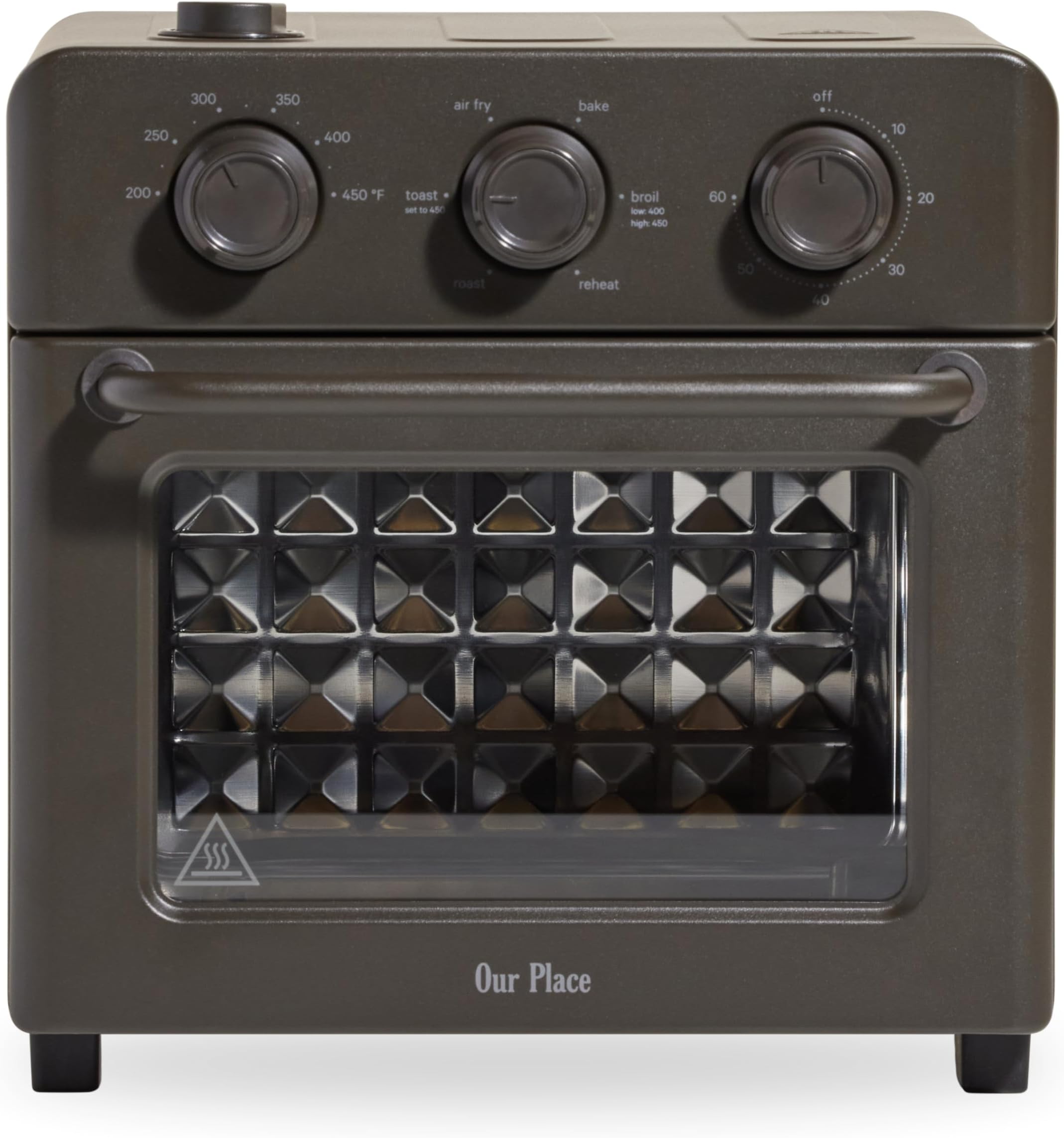Our Place Wonder Oven | 6-in-1 Stainless Steel Air Fryer Toaster Oven Combo with Basket, Rack, Pan & Tray | Compact 13 QT Countertop Capacity - Toast, Roast, Bake, Reheat, Broil & Steam | Char