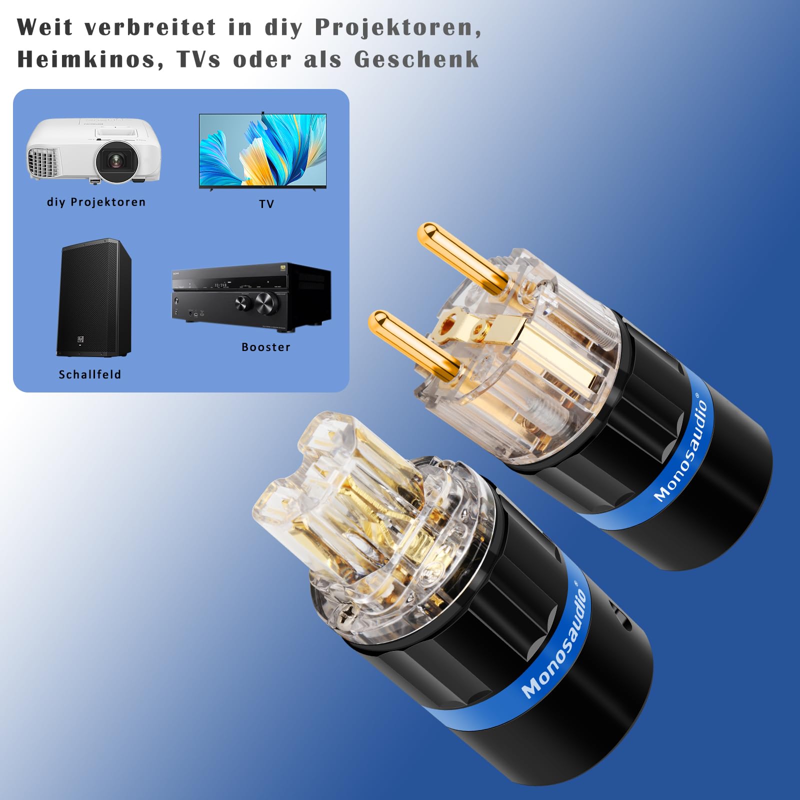 Plugue De Alimentação Monosaudio M106 / F106 Plugue Do Conector De Alimentacao De Audio Hifi De Cobre Puro 100 250v