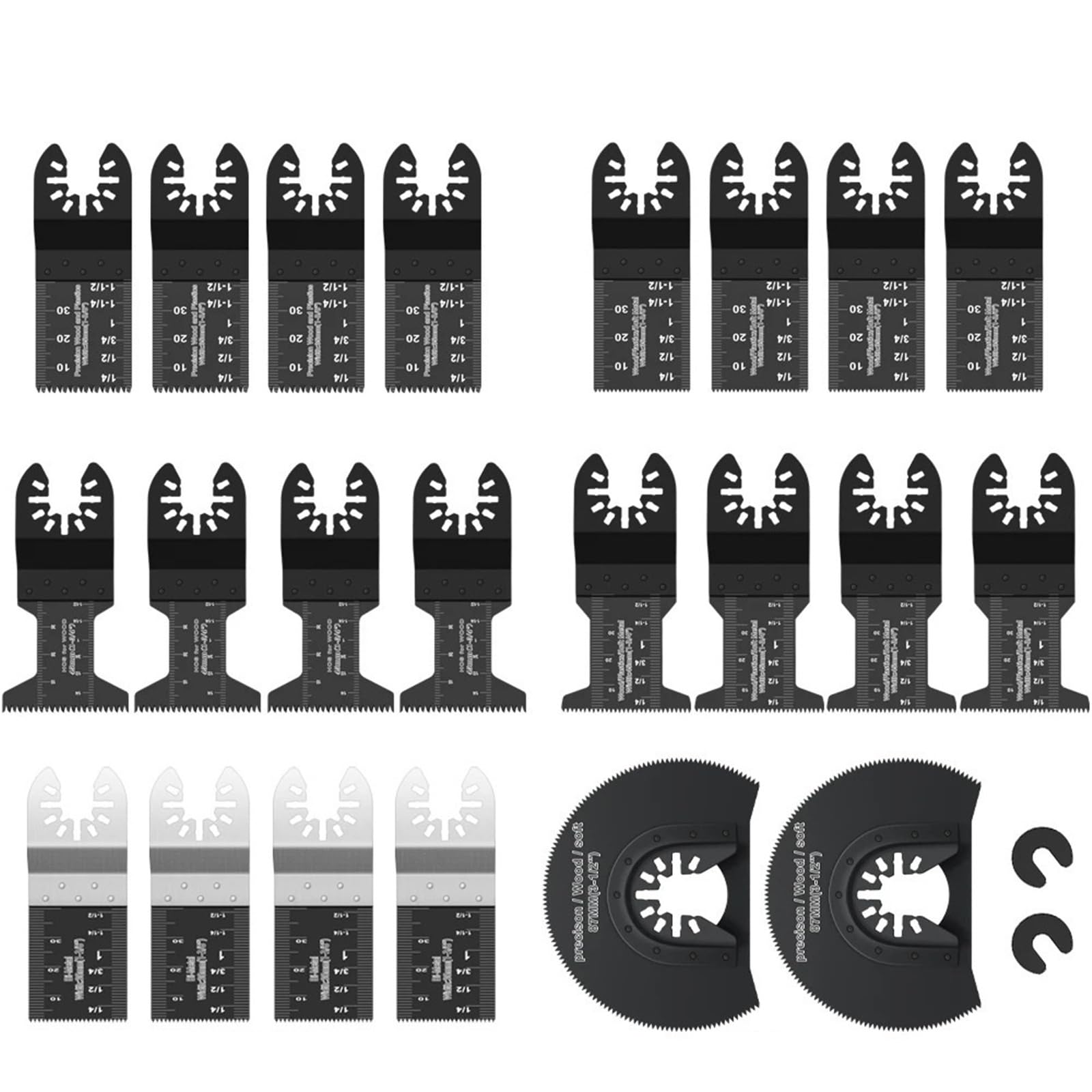 Set Di Lame For Multifunzione Oscillanti A Sgancio Rapido For Utensili Elettrici Fai Da Te For La Lavorazione Del Legno, 12-108 Pezzi/set(24Pc)