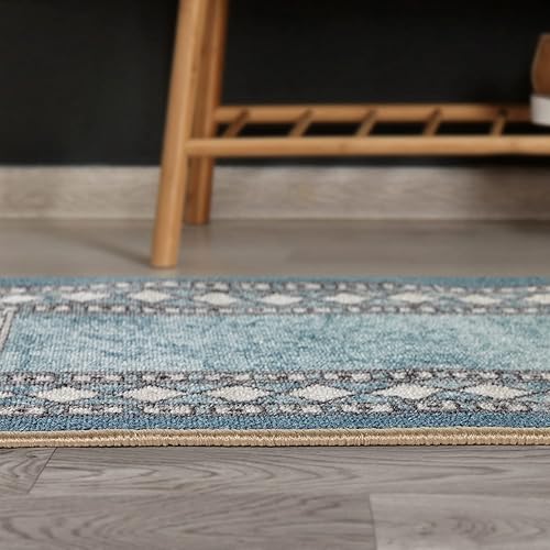 Miniatura 307 de Antep Rugs Alfombras modernas con bordes de 2 x 7 pies antideslizantes (antideslizante) de perfil bajo con parte trasera de goma para interiores