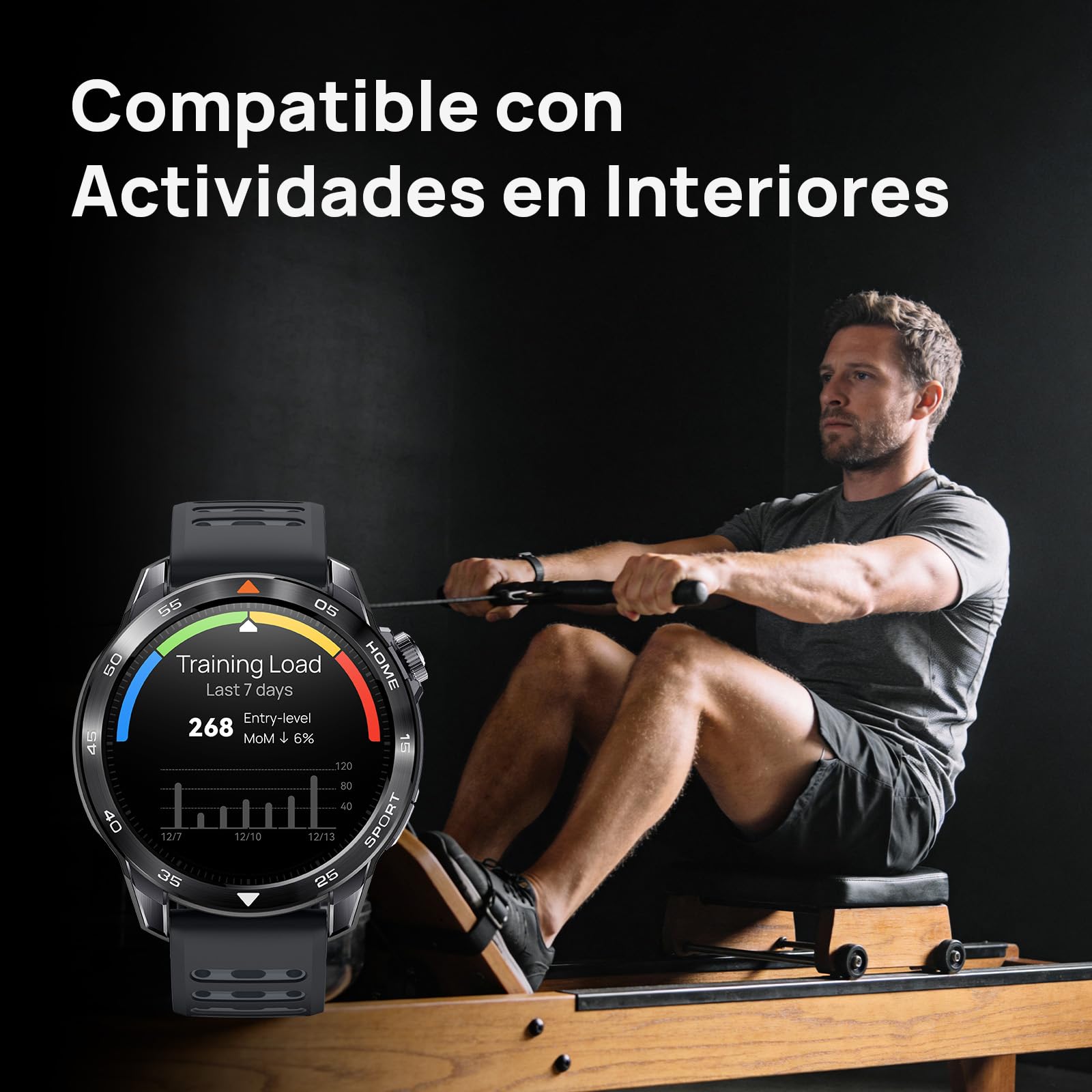 Mibro GS Pro2 Reloj Inteligente para Correr con GPS, 1,43'' Acero Inoxidable Smartwatch Hombre con Llamadas Bluetooth, Impermeable Reloj Inteligente con Altitude/Brújula para iOS Android, Gris Oscuro